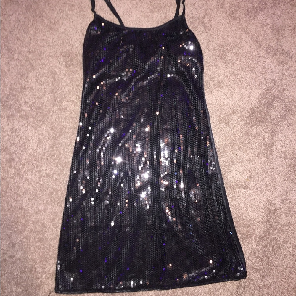 Dream Girl Black Sequin Mini Dress